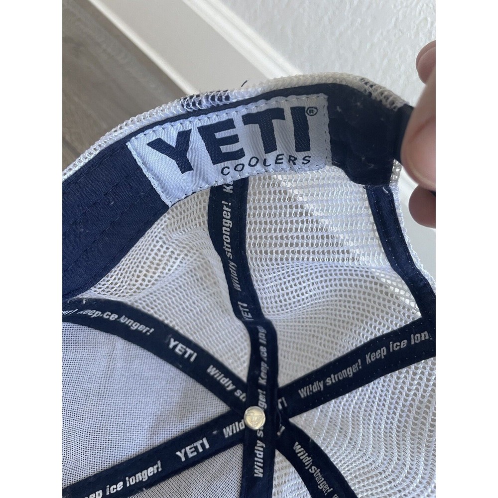 Yeti Cooler Hat Cap Mens OS Trucker Mesh Strap Back Adjustable Blue Outdoor - Picture 5 of 6